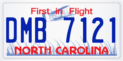 NC license plate DMB7121