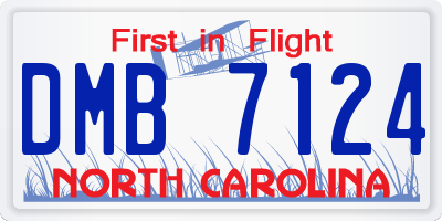 NC license plate DMB7124