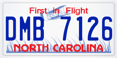 NC license plate DMB7126