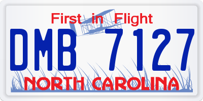 NC license plate DMB7127