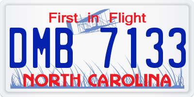 NC license plate DMB7133