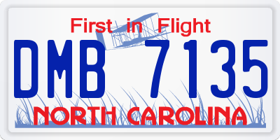 NC license plate DMB7135