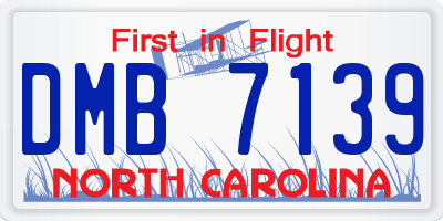NC license plate DMB7139