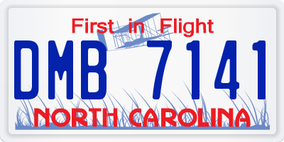 NC license plate DMB7141
