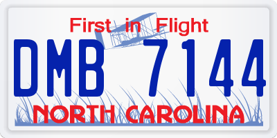 NC license plate DMB7144
