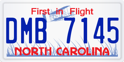 NC license plate DMB7145