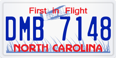 NC license plate DMB7148