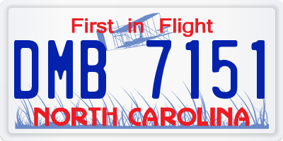 NC license plate DMB7151