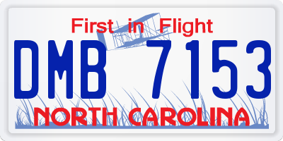 NC license plate DMB7153