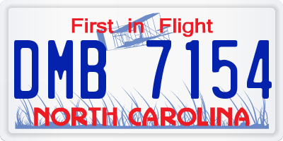 NC license plate DMB7154