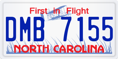 NC license plate DMB7155