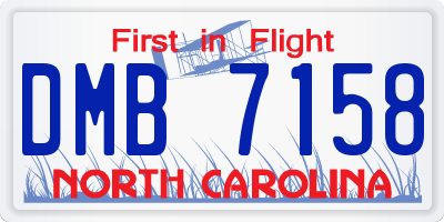 NC license plate DMB7158
