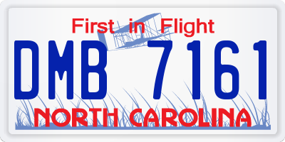 NC license plate DMB7161