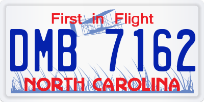 NC license plate DMB7162