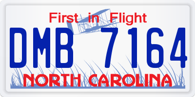 NC license plate DMB7164