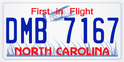 NC license plate DMB7167