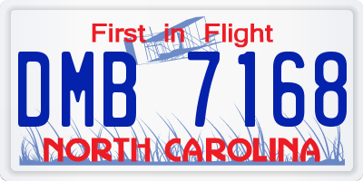 NC license plate DMB7168