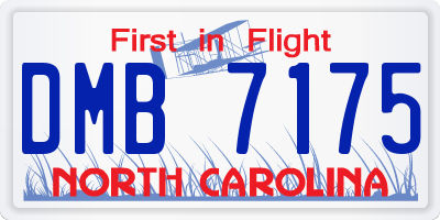 NC license plate DMB7175