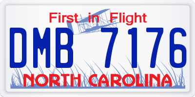 NC license plate DMB7176