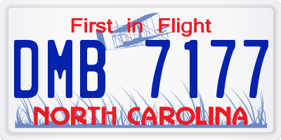 NC license plate DMB7177