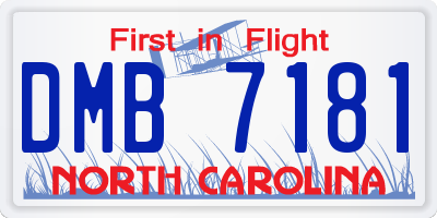 NC license plate DMB7181