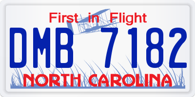 NC license plate DMB7182