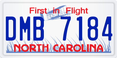 NC license plate DMB7184