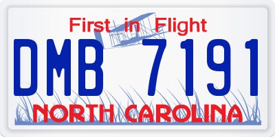NC license plate DMB7191