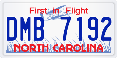 NC license plate DMB7192