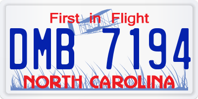 NC license plate DMB7194