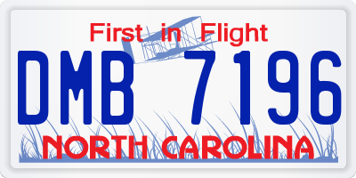 NC license plate DMB7196