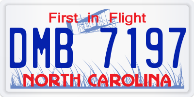 NC license plate DMB7197