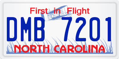 NC license plate DMB7201
