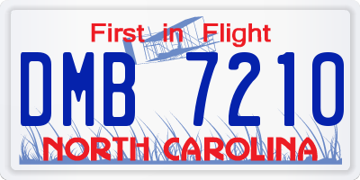 NC license plate DMB7210