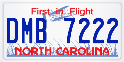 NC license plate DMB7222
