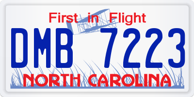 NC license plate DMB7223