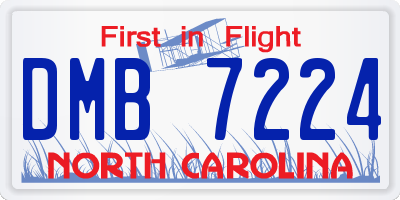 NC license plate DMB7224