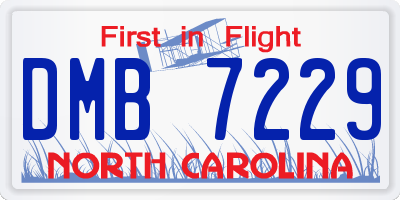 NC license plate DMB7229