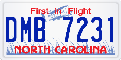 NC license plate DMB7231