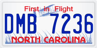 NC license plate DMB7236