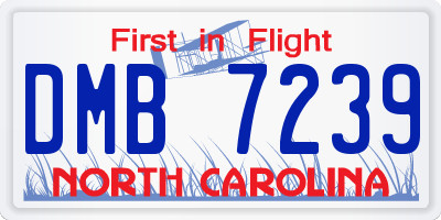 NC license plate DMB7239