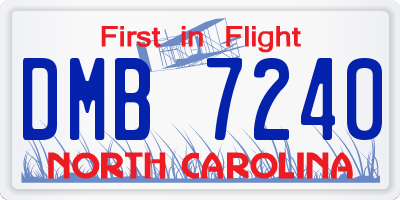 NC license plate DMB7240