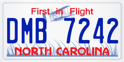 NC license plate DMB7242