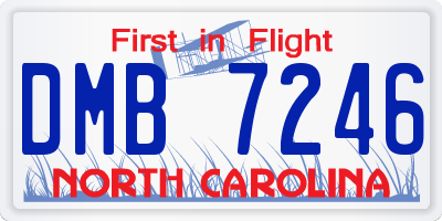 NC license plate DMB7246