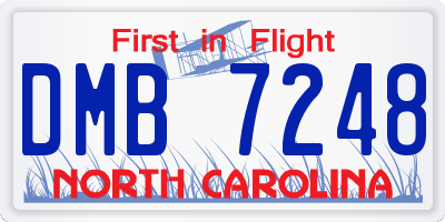 NC license plate DMB7248