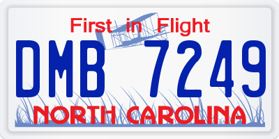 NC license plate DMB7249