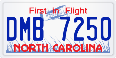 NC license plate DMB7250