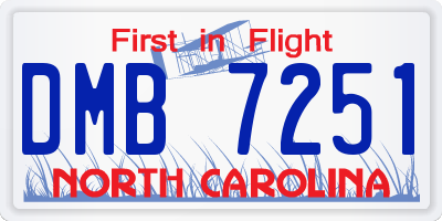 NC license plate DMB7251