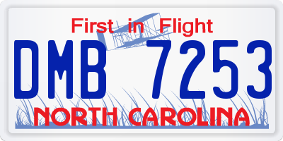 NC license plate DMB7253