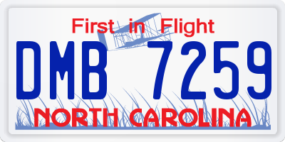 NC license plate DMB7259